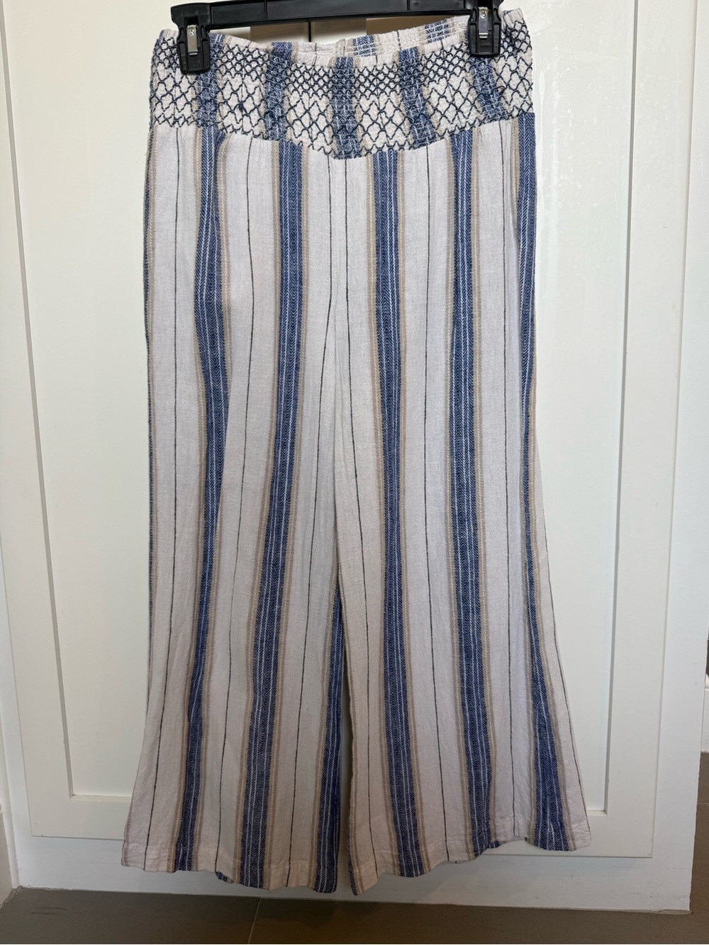 Indigo Rein White and Blue Vertical Stripe Pants
